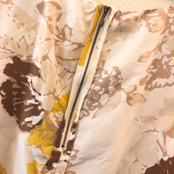 Halogen yellow brown flower capsleeve Top Sz med - Picture 4 of 7